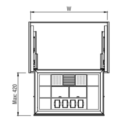 Starax 70cm Leather Touch Gizli Raylı Mücevherlik Antrasit Renk (S-6416-A) - 3