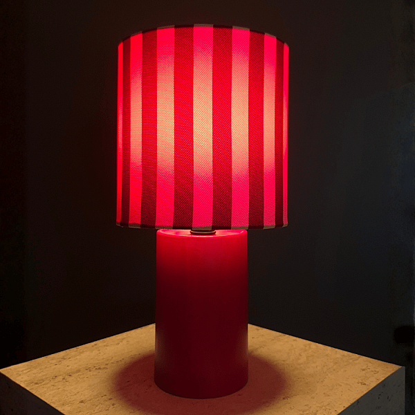 Lumiere Çizgili Koleksiyonu Kiraz- Pembe Abajur - 4