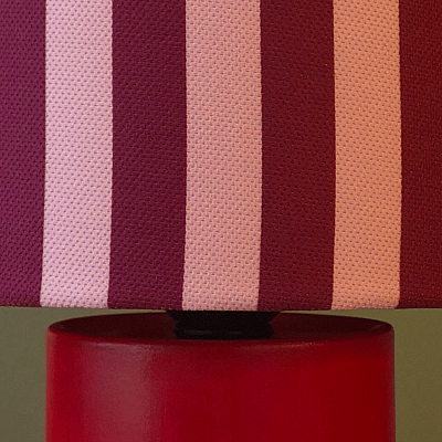 Lumiere Çizgili Koleksiyonu Kiraz- Pembe Abajur - 5