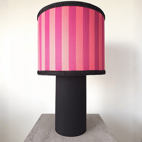  Lumiere Çizgili Koleksiyonu Pembe-Mor Abajur - 1