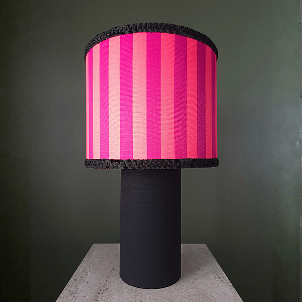  Lumiere Çizgili Koleksiyonu Pembe-Mor Abajur - 4