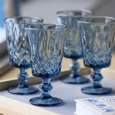 Lyngby Glas Sorrento Şarap Kadehi 4 Adet Mavi 29 cl (LG 32360) - 3