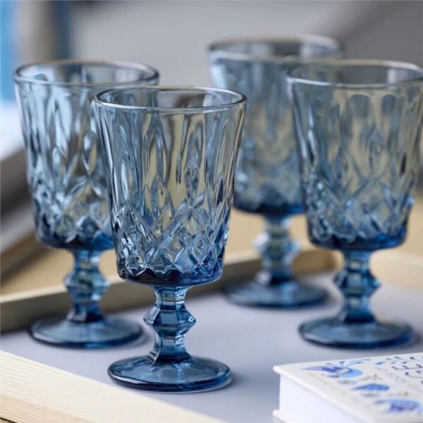 Lyngby Glas Sorrento Şarap Kadehi 4 Adet Mavi 29 cl (LG 32360) - 3