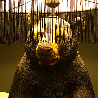 Mamba Bear Siyah Kadife Dekoratif Abajur - 6