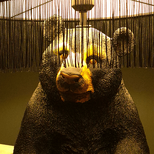 Mamba Bear Siyah Kadife Dekoratif Abajur - 6