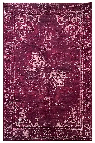 Marcel Bordo Vintage Desenli Yıkanabilir İnce Dijital Baskı Şönil Salon Oturma Odası Koridor Halısı 120x200 - 1
