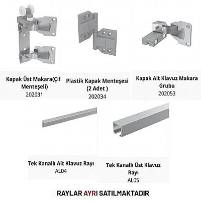 Mepa Katlanır Kapak Çift Sistem - Ray Hariçtir (05MKK2C) - Mepa (1)