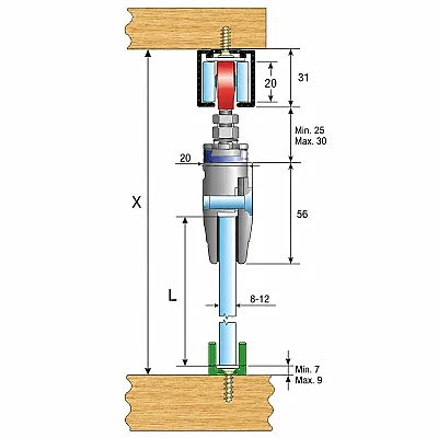 Mepa 40 Kg Cam Kapı Sürme Sistemi (SCK40) - 4