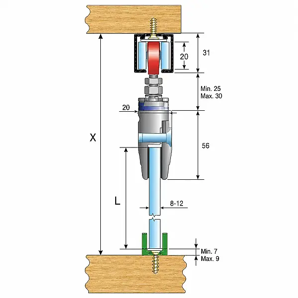 Mepa 40 Kg Cam Kapı Sürme Sistemi (SCK40) - 4