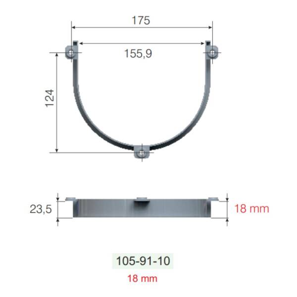 Mesan Dik Gider Kapama Plastiği 18mm Gri (105-91-10-303) - 4