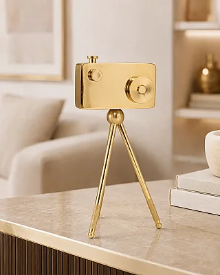 Metal Gold Kamera Dekor 9*11*23 cm (AK.IV0286) - 1