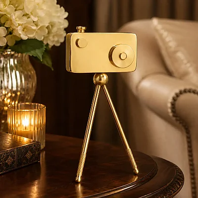 Metal Gold Kamera Dekor 9*11*23 cm (AK.IV0286) - 1
