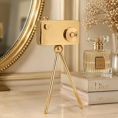 Metal Gold Kamera Dekor 9*11*23 cm (AK.IV0286) - 4