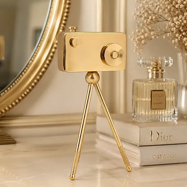 Metal Gold Kamera Dekor 9*11*23 cm (AK.IV0286) - 4