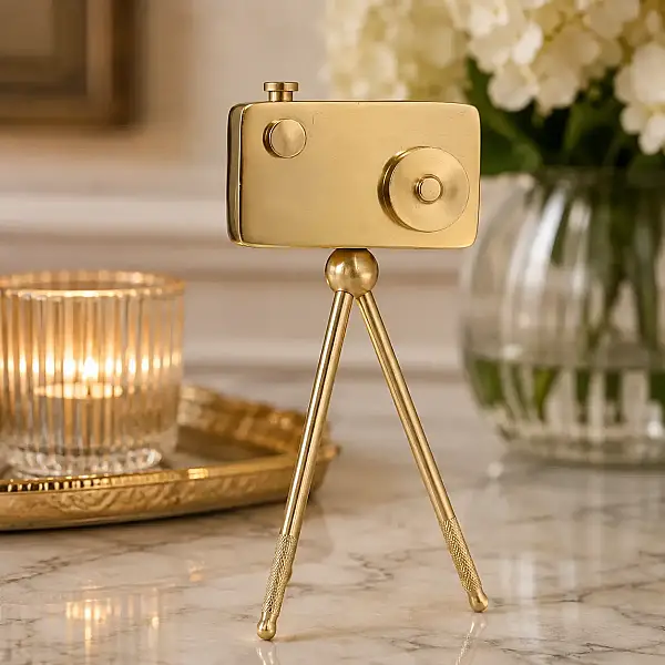 Metal Gold Kamera Dekor 9*11*23 cm (AK.IV0286) - 5
