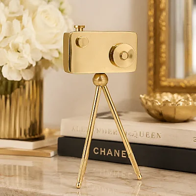 Metal Gold Kamera Dekor 9*11*23 cm (AK.IV0286) - 6