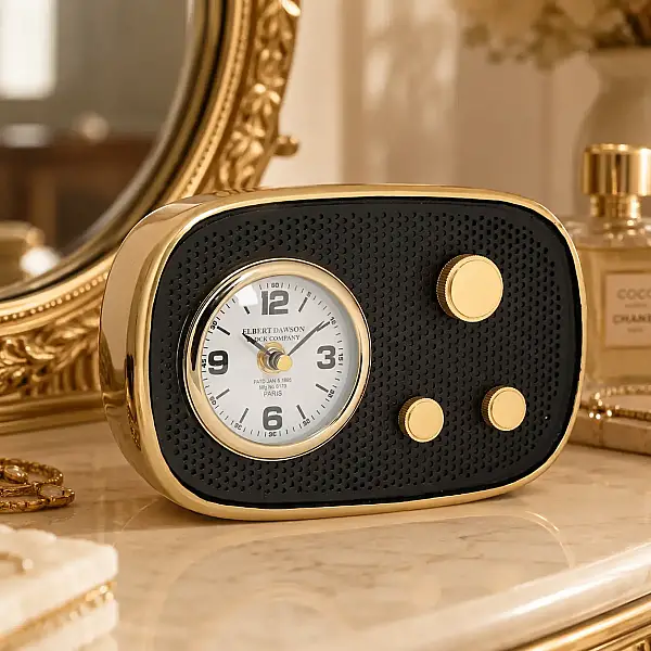 Metal Gold Siyah Radio Saat 6*22*14 cm (AK.IV0305) - 4