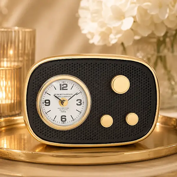 Metal Gold Siyah Radio Saat 6*22*14 cm (AK.IV0305) - 6