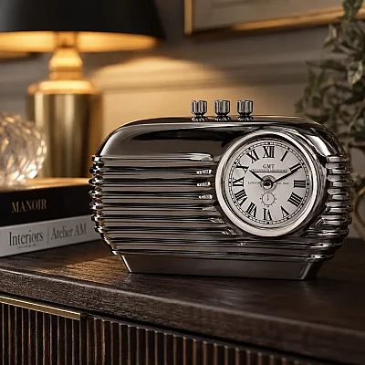 Metal Retro Radio Saat 7*21*14 cm (AK.IV0340) - Vitale (1)