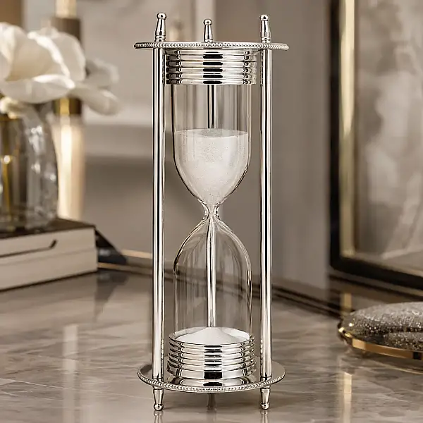 Metal Silver Kum Saati 10*10*28 cm (AK.IV0274) - 2