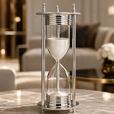 Metal Silver Kum Saati 10*10*28 cm (AK.IV0274) - 4