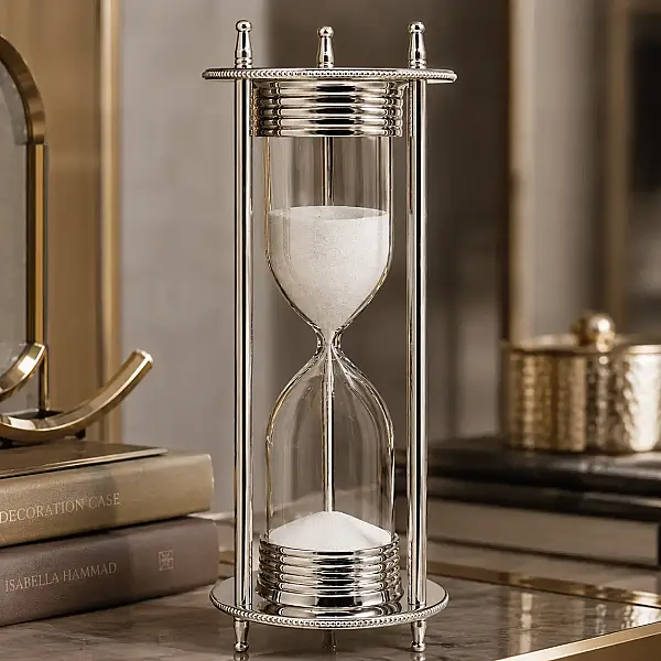 Metal Silver Kum Saati 10*10*28 cm (AK.IV0274) - 5