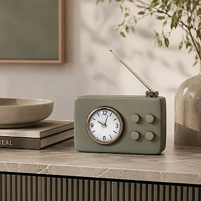 Metal Yeşil Radio Saat 4*20*5 cm (AK.IV0307) - 1