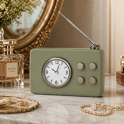 Metal Yeşil Radio Saat 4*20*5 cm (AK.IV0307) - 1