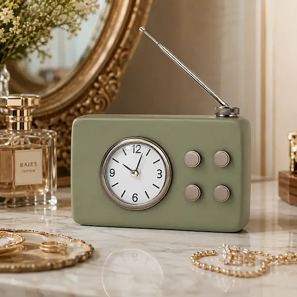Metal Yeşil Radio Saat 4*20*5 cm (AK.IV0307) - 1