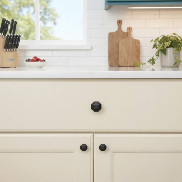 Mia Metal Düğme Kulp Siyah (1908-D-02) - 1