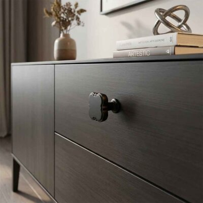 Mia Metal Düğme Kulp Siyah (1907-D-02) - Mia Metal