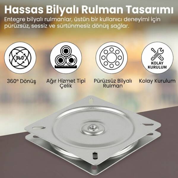Döner Tv Tabure Altlığı Kare Metal Mekanizma - 2
