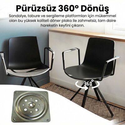 Döner Tv Tabure Altlığı Kare Metal Mekanizma - Sese