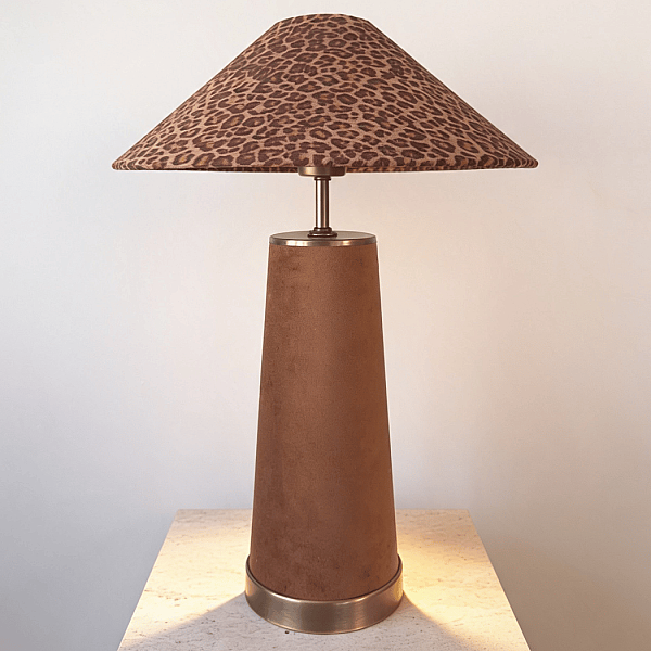 Mocha Camel Leopar Abajur - 1