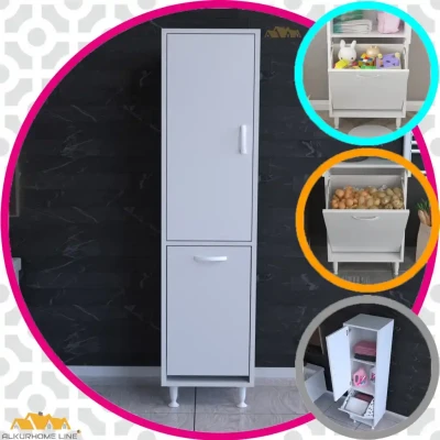 Modilayn Banyo Mutfak Düzenleyici Çok Amaçlı Beyaz Dolap (ARD157) - 1