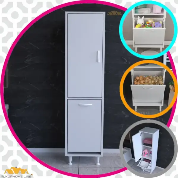 Modilayn Banyo Mutfak Düzenleyici Çok Amaçlı Beyaz Dolap (ARD157) - 1