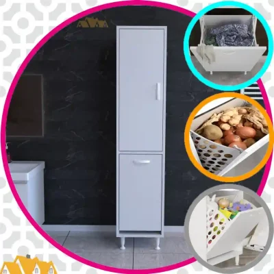 Modilayn Banyo Mutfak Düzenleyici Çok Amaçlı Beyaz Dolap (ARD157) - 1