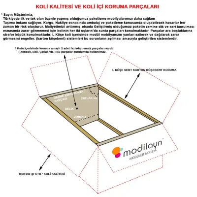 Modilayn Milano 2 Sepet Kirli Çamaşır Sepetli Beyaz Dolap 75x160cm (ARD141) - 6