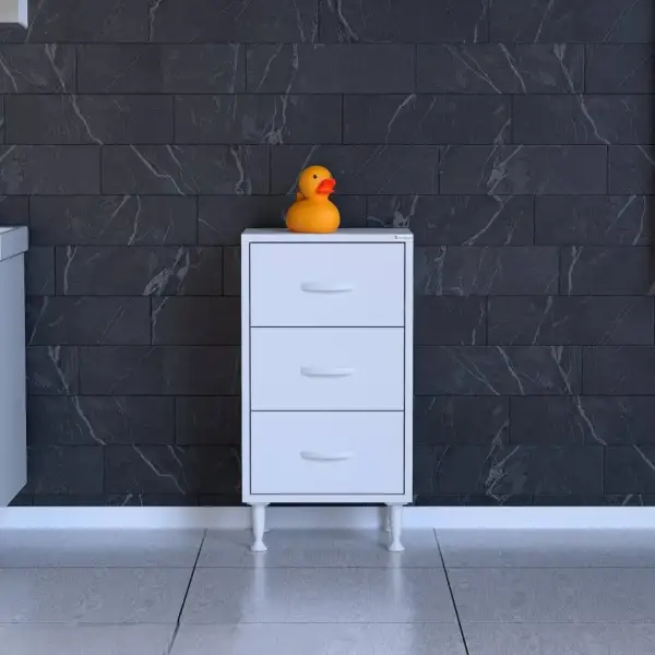 Modilayn SÖKE 3'lü 45cm Çekmece Çok Amaçlı Banyo, Mutfak Dolabı Beyaz (103-B3Ç_B_45) - 2