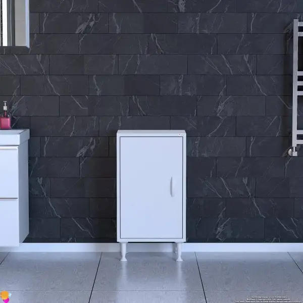 Modilayn SÖKE 50cm 1 Kapaklı 3 Göz Raf Çok Amaçlı Banyo, Mutfak Dolabı Beyaz (103-B1K_2R_B_50) - 2