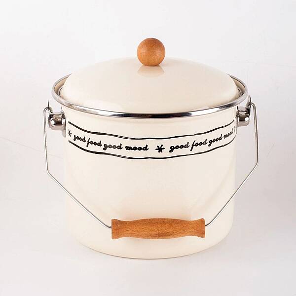Mood Ahşap Detaylı Emaye Yoğurt/Bakliyat Bakracı 20 cm 3 Litre (EMAY21) - 5