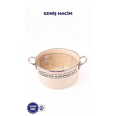 Mood Emaye Özel Pyrex Kapaklı Kızartma Tenceresi/ Fritöz (EMAY20) - Emaylab (1)