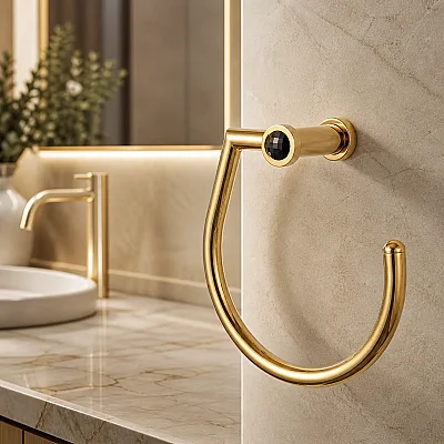 Gedy Moonlight Round Havluluk 18 cm Siyah Kristal Gold (A.1WC.85514/ON) - 1