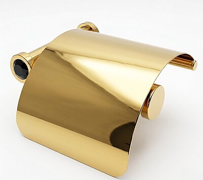 Gedy Moonlight Round Tuvalet Kağıtlığı Siyah Kristal Gold (A.1WC.85511/ON) - Gedy