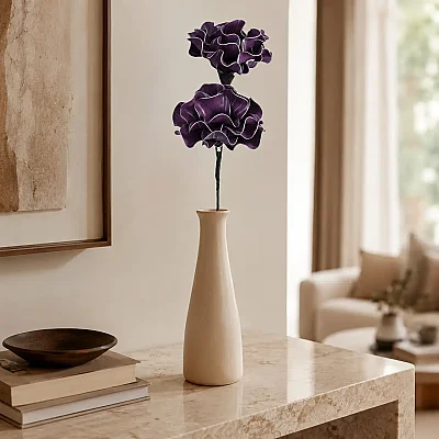 Mor Gümüş Süpürme Kıvrım Model Yapay Çiçek (AK.ESR0005) - 1