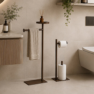 Moss 2'li Metal Banyo Standı - Kahverengi - Artepera (1)
