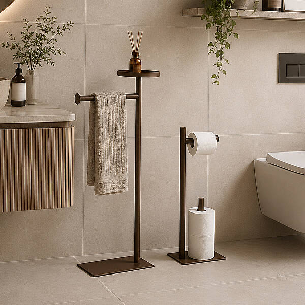 Moss 2'li Metal Banyo Standı - Kahverengi - 2