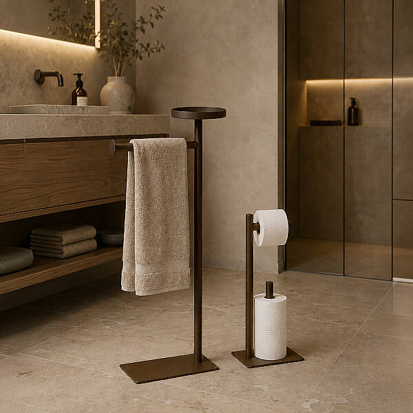 Moss 2'li Metal Banyo Standı - Kahverengi - 3