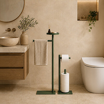 Moss 2'li Metal Banyo Standı - Koyu Yeşil - Artepera