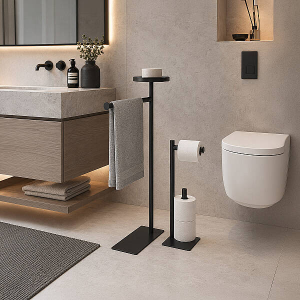 Moss 2'li Metal Banyo Standı - Siyah - 2